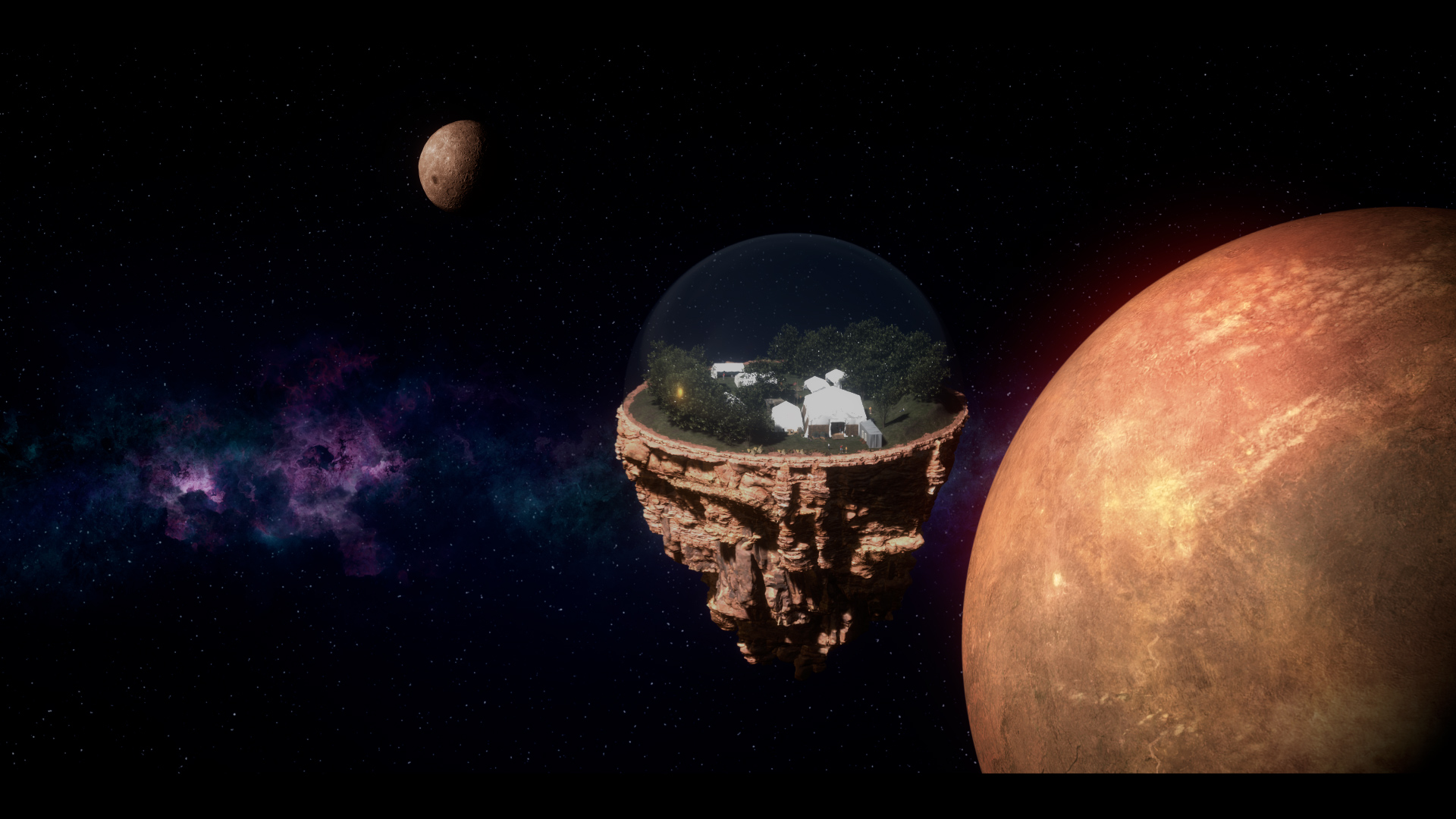 Eine Insel im Weltraum